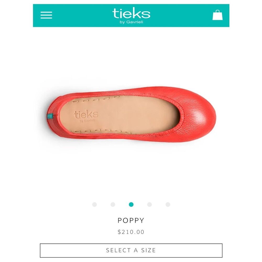 Tieks Poppy Red Leather Ballet Flat